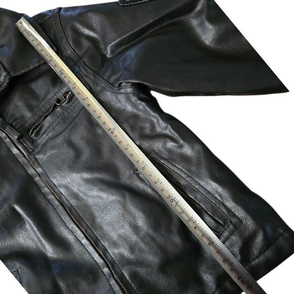 HAWKE & CO Outfitter Black Faux Leather Jacket Kid SZ 4T Motorcycle Biker Grease - Picture 7 of 9